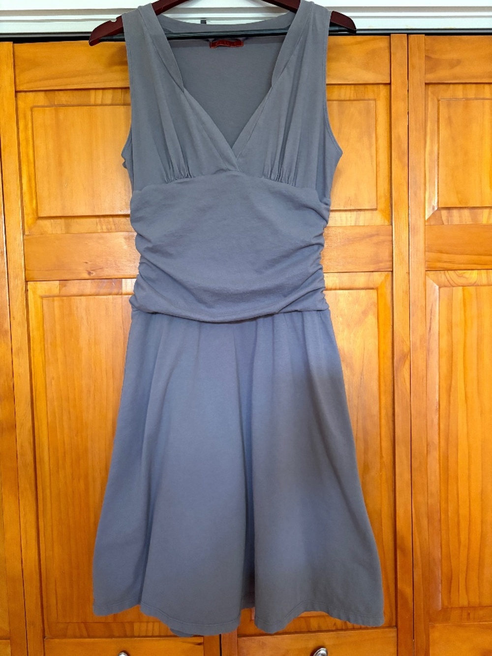 Velvet by Graham & Spencer 100% Cotton Sleeveless Dress Made in USA, Gray